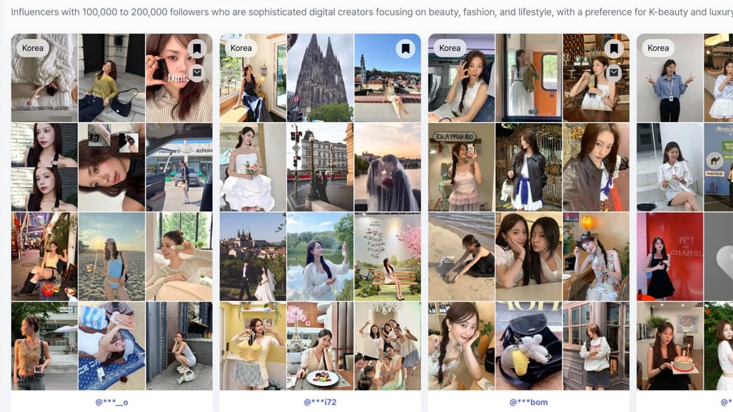 Similar Influencer Search example