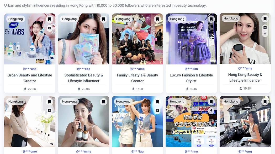 Hong Kong Beauty Tech Influencers example